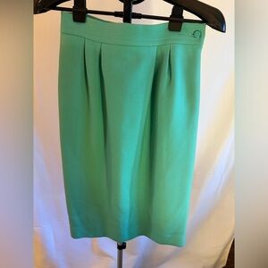 Courrèges Paris Wool Pencil Skirt Mint green (US 6–8) Vintage Made in France